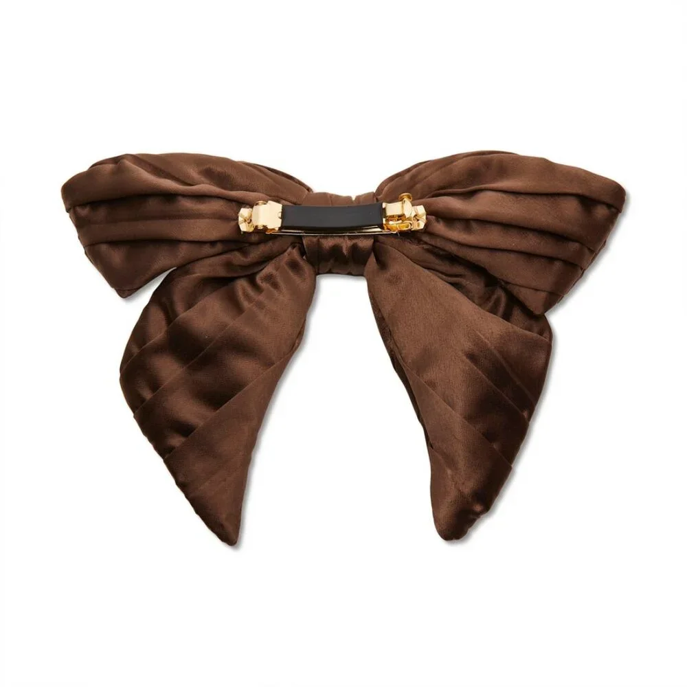Lele Sadoughi BOW BARRETTE Rootbeer Crystal Honeybee NWT